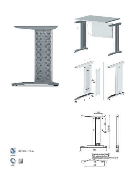 Металл. каркас для стола GTV SB-A60X72-80
