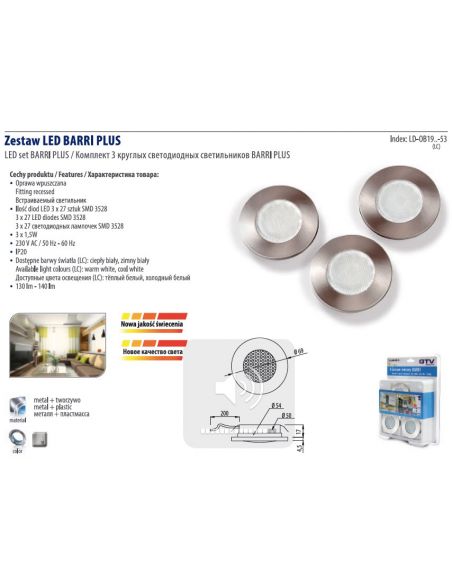 Светильник LED BARRI PLUS холодный белый 220V