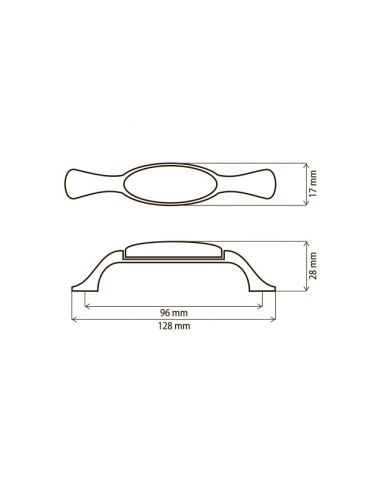 Ручка UP 195AB/MLK/96 (фарфор) колосок