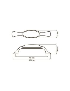 Ручка UP 193AB/MLK/96 (фарфор) вінок 2