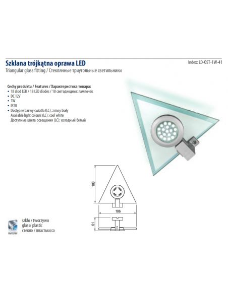 Светильник LED стеклянный треуголный  (LD-OST-1W-41)